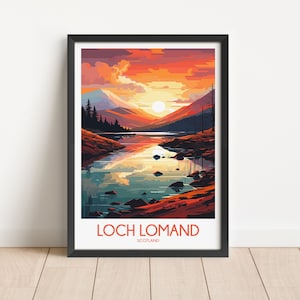 Loch Lomand Travel Poster Loch Lomand Travel Print Scotland Travel Poster Scotland Travel Print Wall Art Art Decor gift present home decor