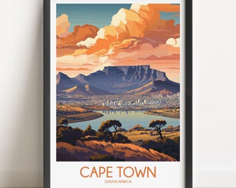 Cape Town Travel Poster, South Africa Art Print