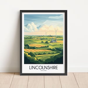 Lincolnshire Travel Poster Lincolnshire Travel Print England Travel Poster England Travel Print Wall Art Decor gift present home decor