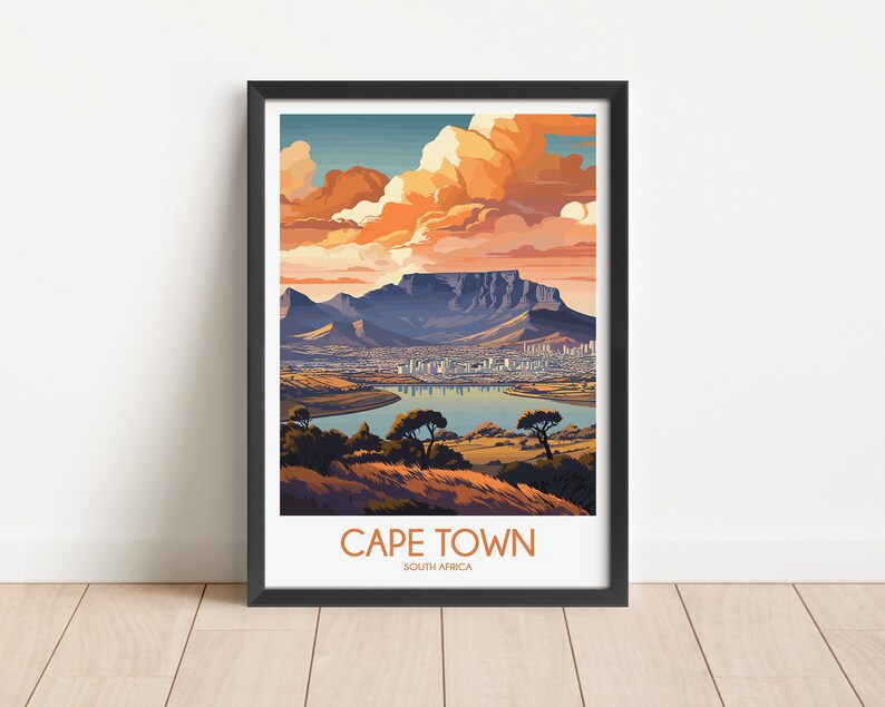 Cape Town Travel Poster Cape Town Travel Print South Africa Etsy UK