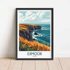 Exmoor National Park Travel Poster: Devon Wall Art Print