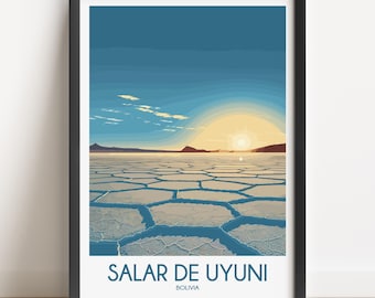 Salar de Uyuni, Bolivia Travel Poster Art Print