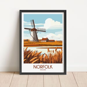 Norfolk Travel Poster Norfolk Travel Print England Travel Poster England Travel Print Wall Art Decor gift present home decor