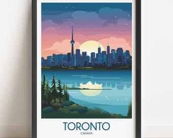 Toronto Skyline Travel Poster: Canada Art Print