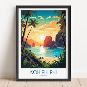 Koh Phi Phi Travel Poster, Thailand Art Print