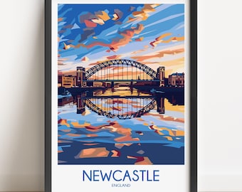 Newcastle Travel Poster: England Art Print, Home Decor