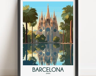 Barcelona Travel Poster, Spain Art Print