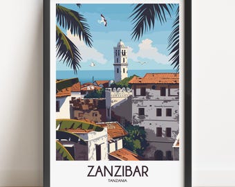 Zanzibar Travel Poster: Tanzania Wall Art Print
