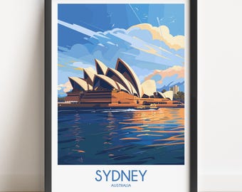 Sydney Opera House Travel Poster: Australia Wall Art Print