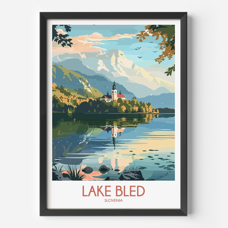 Lake Bled Slovenia Travel Poster Print image 2