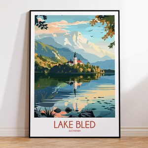Lake Bled Slovenia Travel Poster Print image 3