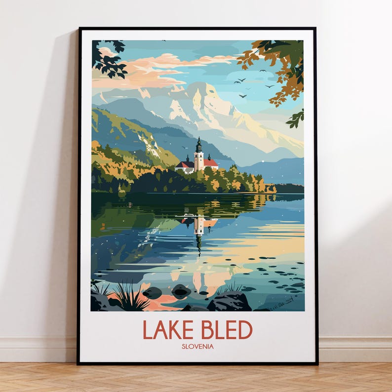 Lake Bled Slovenia Travel Poster Print image 3