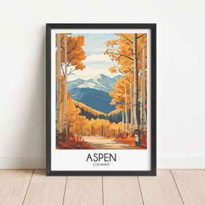 Aspen Travel Poster Aspen Travel Print Colorado Travel Poster Colorado Travel Print Wall Art Decor gift present home decor