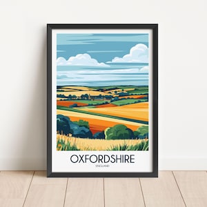 Oxfordshire Travel Poster Oxfordshire Travel Print England Travel Poster England Travel Print Wall Art Decor gift present home decor