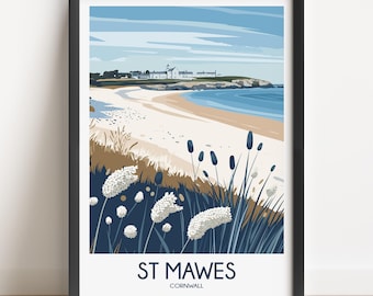 St Mawes Travel Poster: Cornwall Coastal Art Print