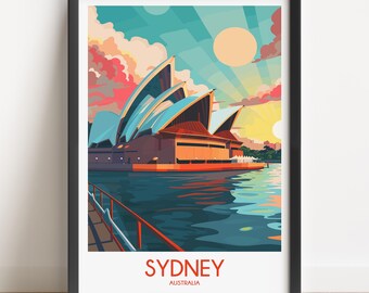 Sydney Opera House Travel Poster: Australia Wall Art Print