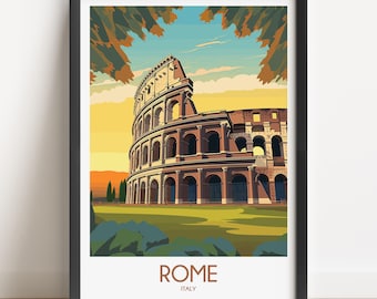 Rome Colosseum Travel Poster, Italy Art Print