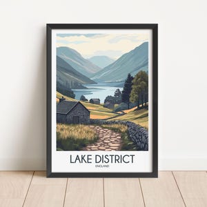 Lake District Travel Poster Lake District Travel Print England Travel Poster England Travel Print Wall Art Decor gift present home decor