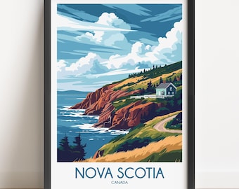 Nova Scotia Travel Poster: Coastal Canada Art Print