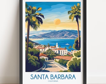 Santa Barbara Travel Poster: Vintage California Wall Art Print