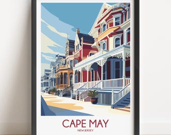 Cape May New Jersey Travel Poster: Vintage Style Wall Art