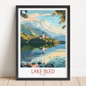 Lake Bled Slovenia Travel Poster Print image 1
