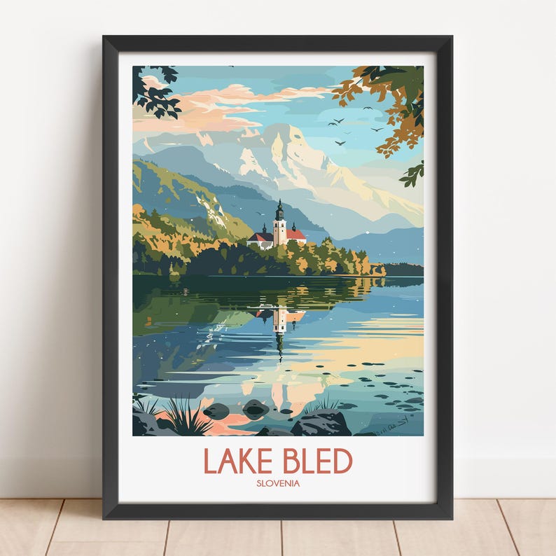 Lake Bled Slovenia Travel Poster Print image 1