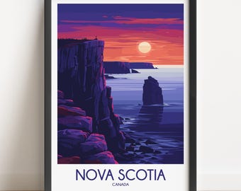 Nova Scotia Travel Poster: Coastal Canada Art Print