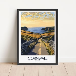 Cornwall Travel Poster Cornwall Travel Print England Travel Poster England Travel Print Wall Art Decor gift present home decor