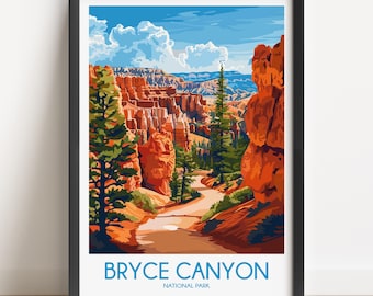 Bryce Canyon National Park Travel Poster: Vintage Style Art Print