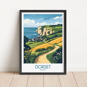 Dorset Travel Poster Dorset Travel Print England Travel Poster England Travel Print Wall Art Decor gift present home decor