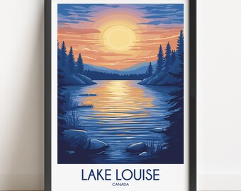 Lake Louise Canada Travel Poster: Vintage Style Wall Art
