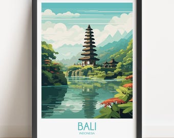 Bali Travel Poster: Indonesia Art Print, Home Decor