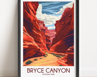 Bryce Canyon National Park Travel Poster: Vintage Style Print