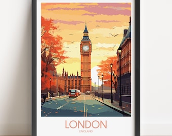 London Travel Poster: England Art Print, Home Decor