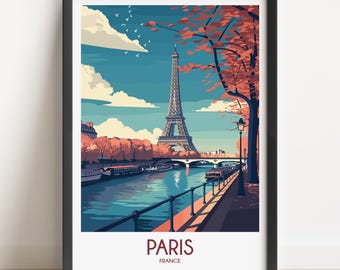 Paris Travel Poster: Eiffel Tower Art Print