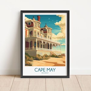 Cape May Travel Poster Cape May Travel Print New Jersey Travel Poster New Jersey Travel Print Wall Art Decor gift present home decor