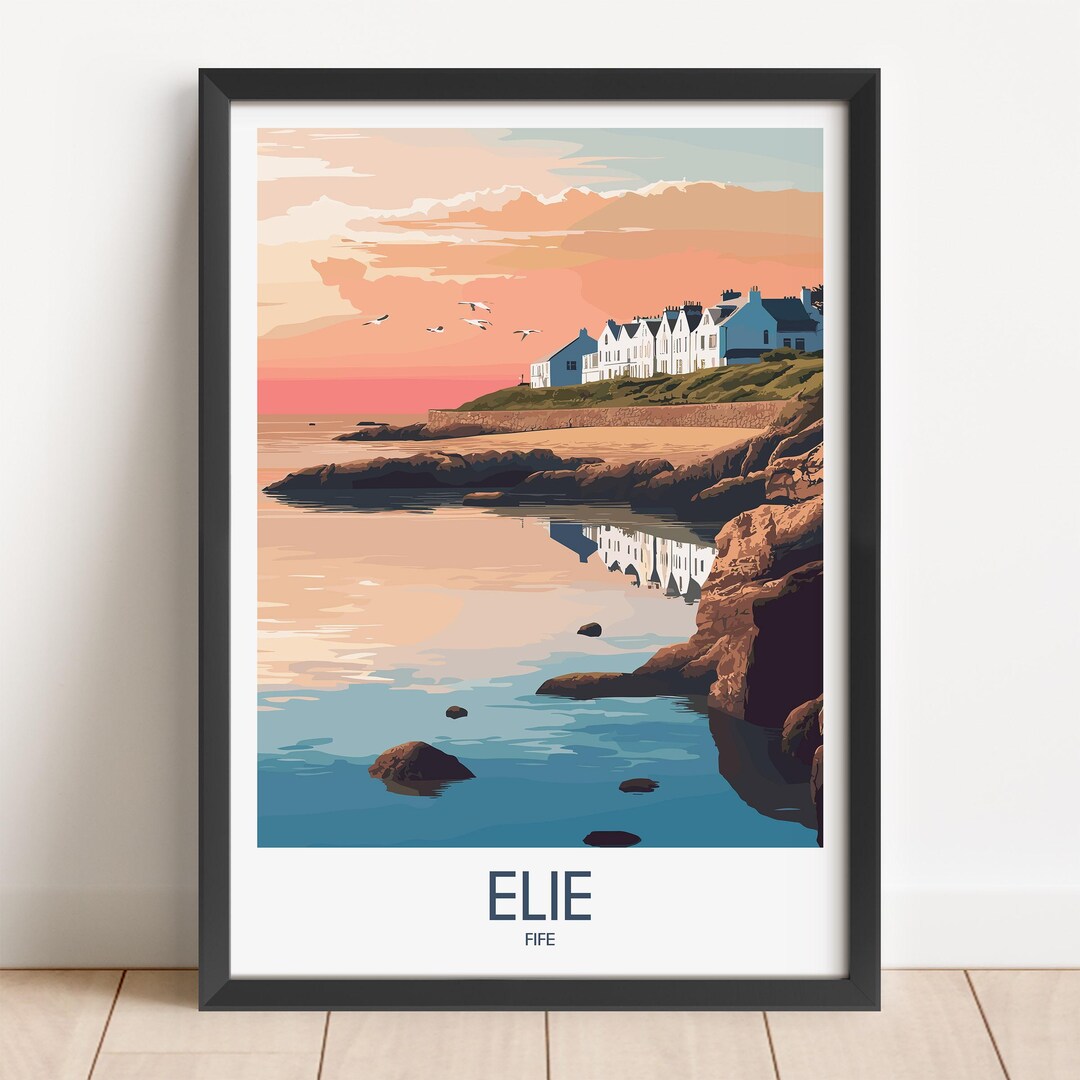 Elie Fife Travel Poster, Coastal Wall Art - Etsy UK