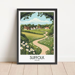 Suffolk Travel Poster Suffolk Travel Print England Travel Poster England Travel Print Wall Art Decor gift present home decor