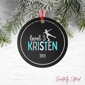 Personalized Figure Skating Christmas Ornament, Sports Ornament, ice skater gift, team colors, custom name number photo, picture ornament