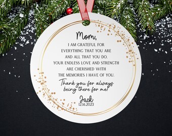 Personalized Mother of the Groom Ornament, Wedding Gift, thank you for always being there, mother's day, i love you, gift for mom from son