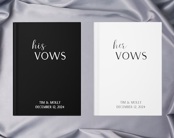 Personalized Wedding Vow Books Set of 2, His and Hers Vow Booklets, Bride and Groom Vow Books, Custom Wedding Keepsake, Ceremony Vows