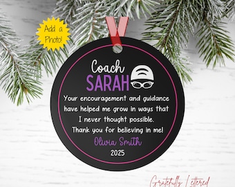 Personalized Christmas Ornament | Swim Coach Thank You Gift | Custom Coaching Keepsake