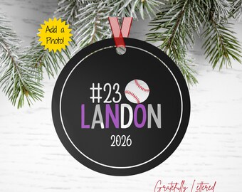 Personalized Baseball Ornament | Custom Athlete Christmas Gift | Baseball Team Keepsake