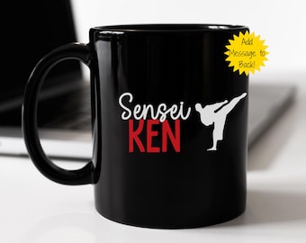 Personalized Martial Arts Coach Mug | Karate Instructor Gift from Student | Custom Dojo Coffee Cup | Thank You Coach Appreciation Gift