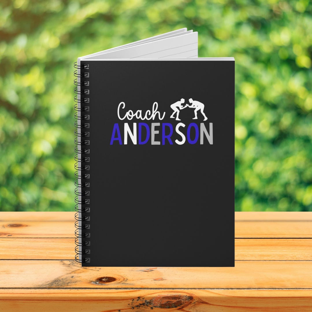 Custom Wrestling Coach Notebook | Personalized Name Coach Journal ...