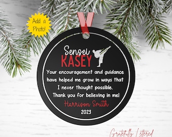 Personalized Coach Ornament | Custom Martial Arts Instructor Christmas Gift | Custom Name Thank You Ornament for Coach
