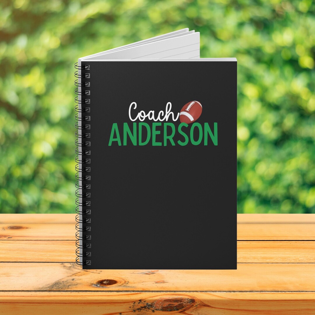 Custom Football Coach Notebook | Personalized Name Coach Journal ...