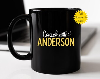 Personalized Hockey Coach Mug | Thank You Coach Gift from Player | Custom Ice Hockey Coffee Cup | Team Coach Appreciation Gift