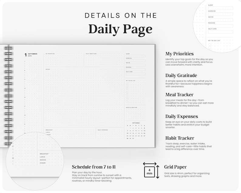 2025 2026 Minimalist Planner | Printable Small Landscape PDF | Daily ...